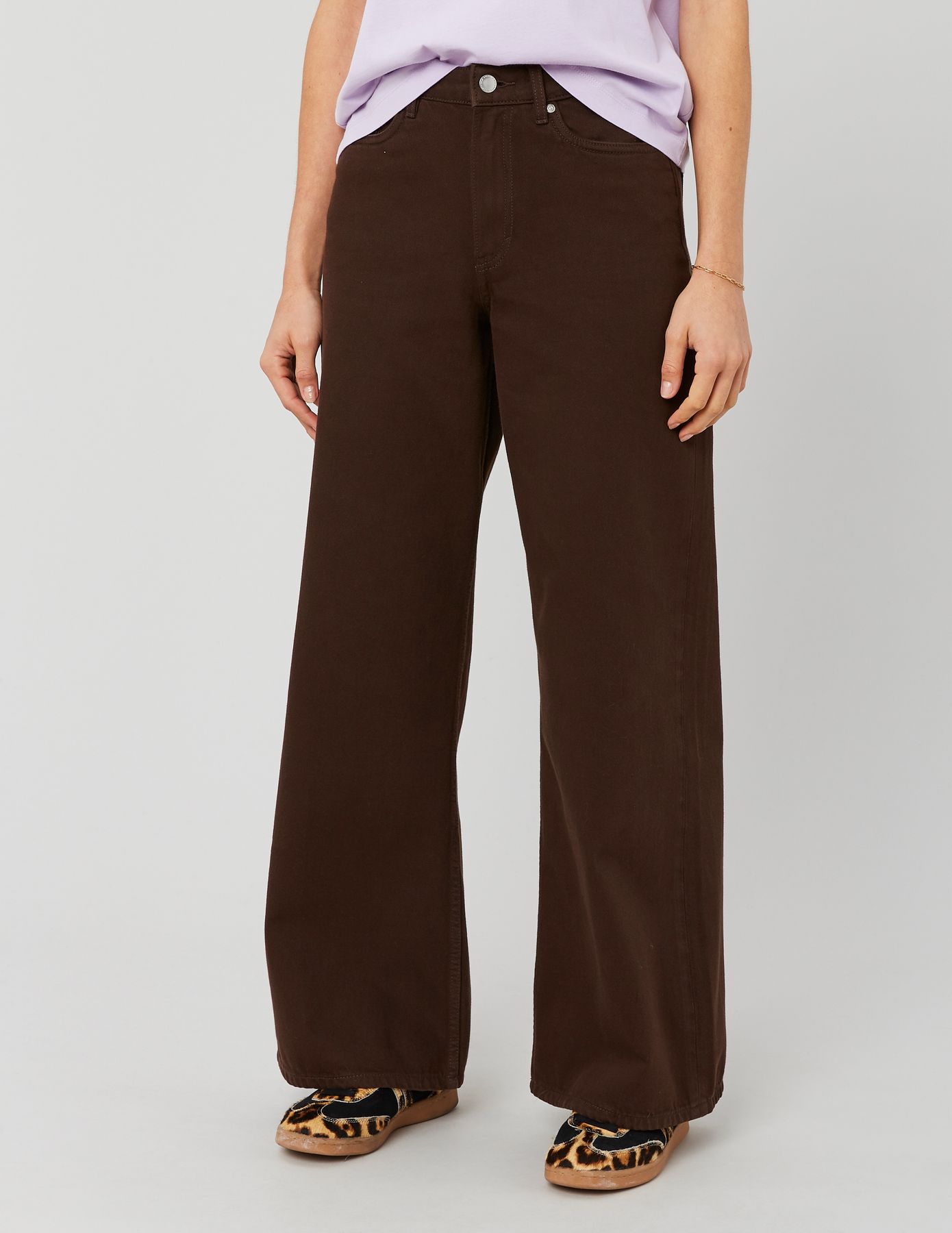 Jean wide leg marron