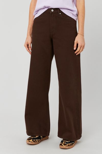 Jean wide leg marron
