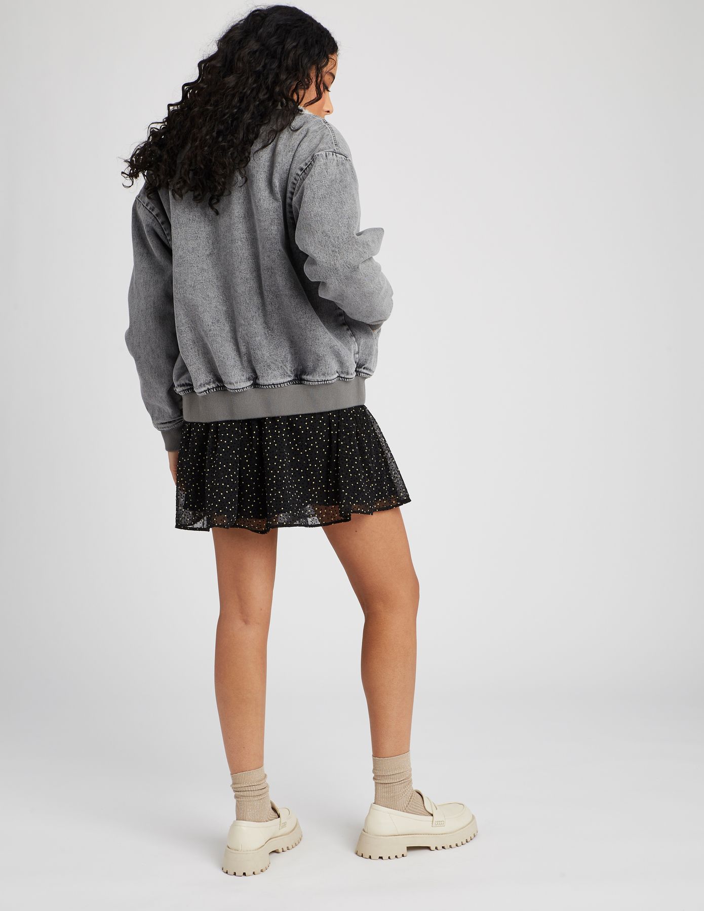 Blouson en jean sherpa