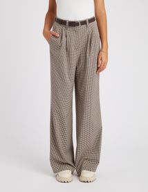 Pantalon tailleur à carreaux en polyester recyclé