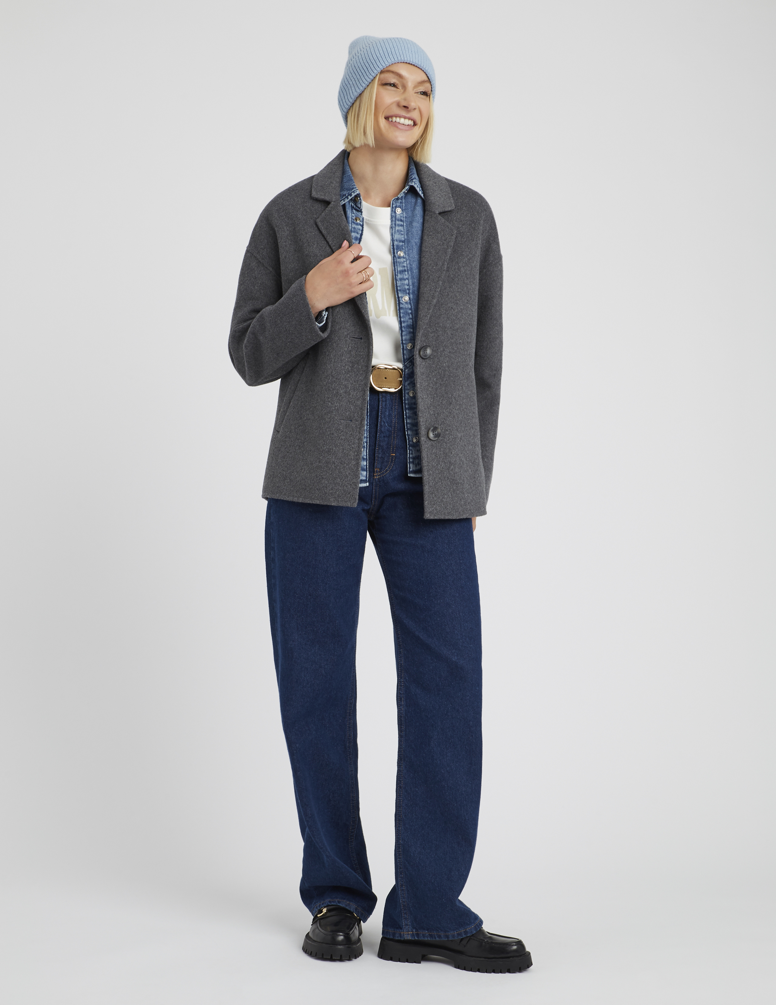 Manteau court en laine