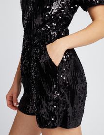 Combishort velours sequins