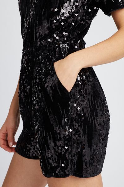 Combishort velours sequins
