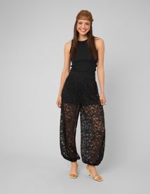 Pantalon bouffant en dentelle
