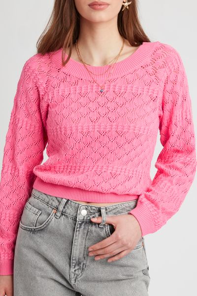 Pull en coton ajour&eacute;