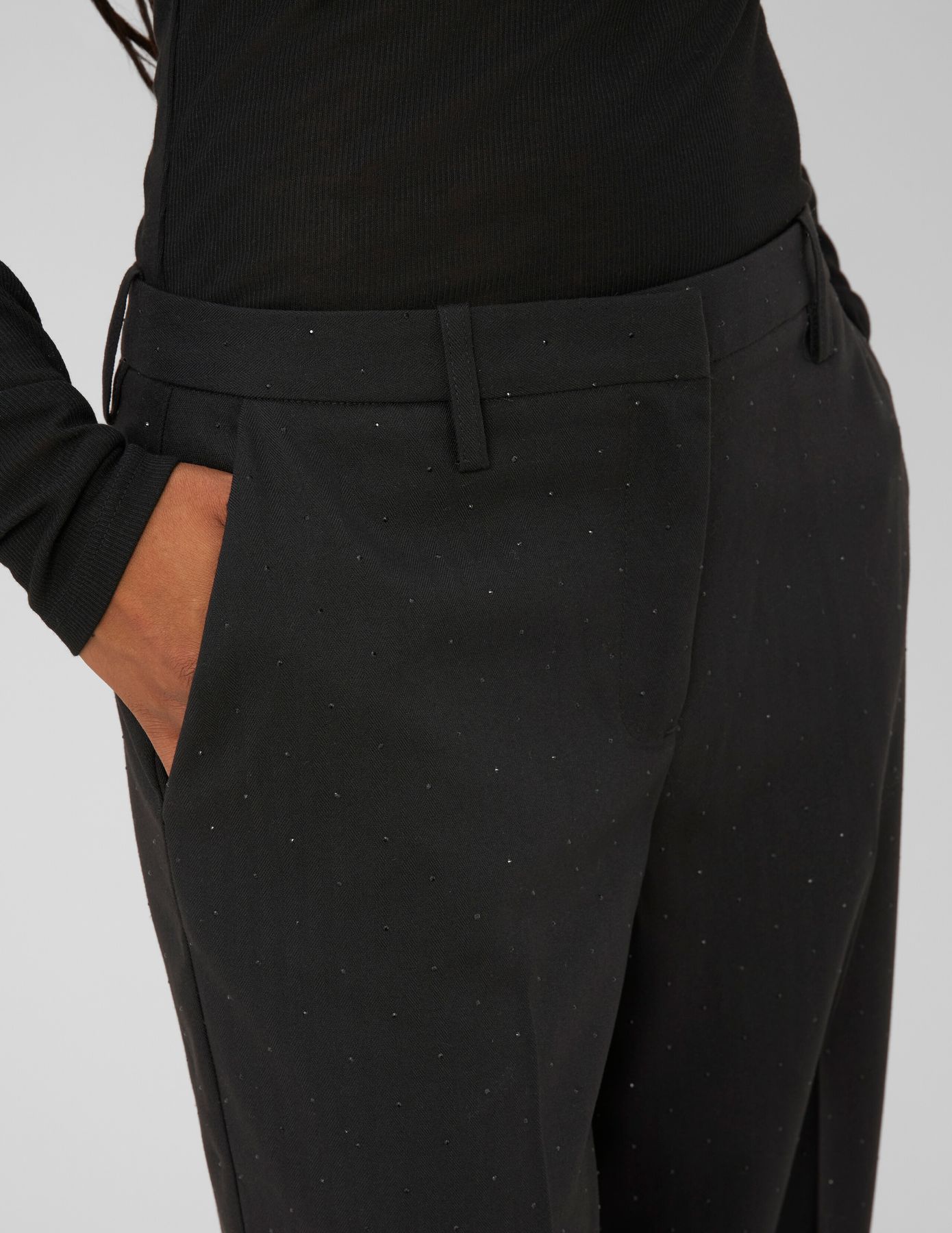Pantalon city &agrave; strass