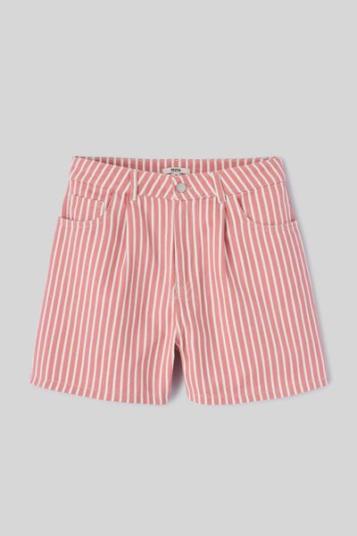 Short en jean rayé