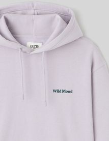 Sweat à capuche message brodé