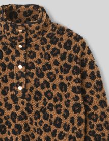 Sweat sherpa imprimé léopard
