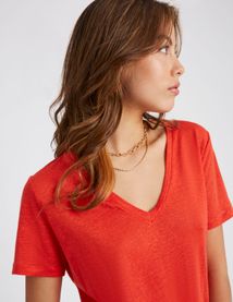 T-shirt en lin uni