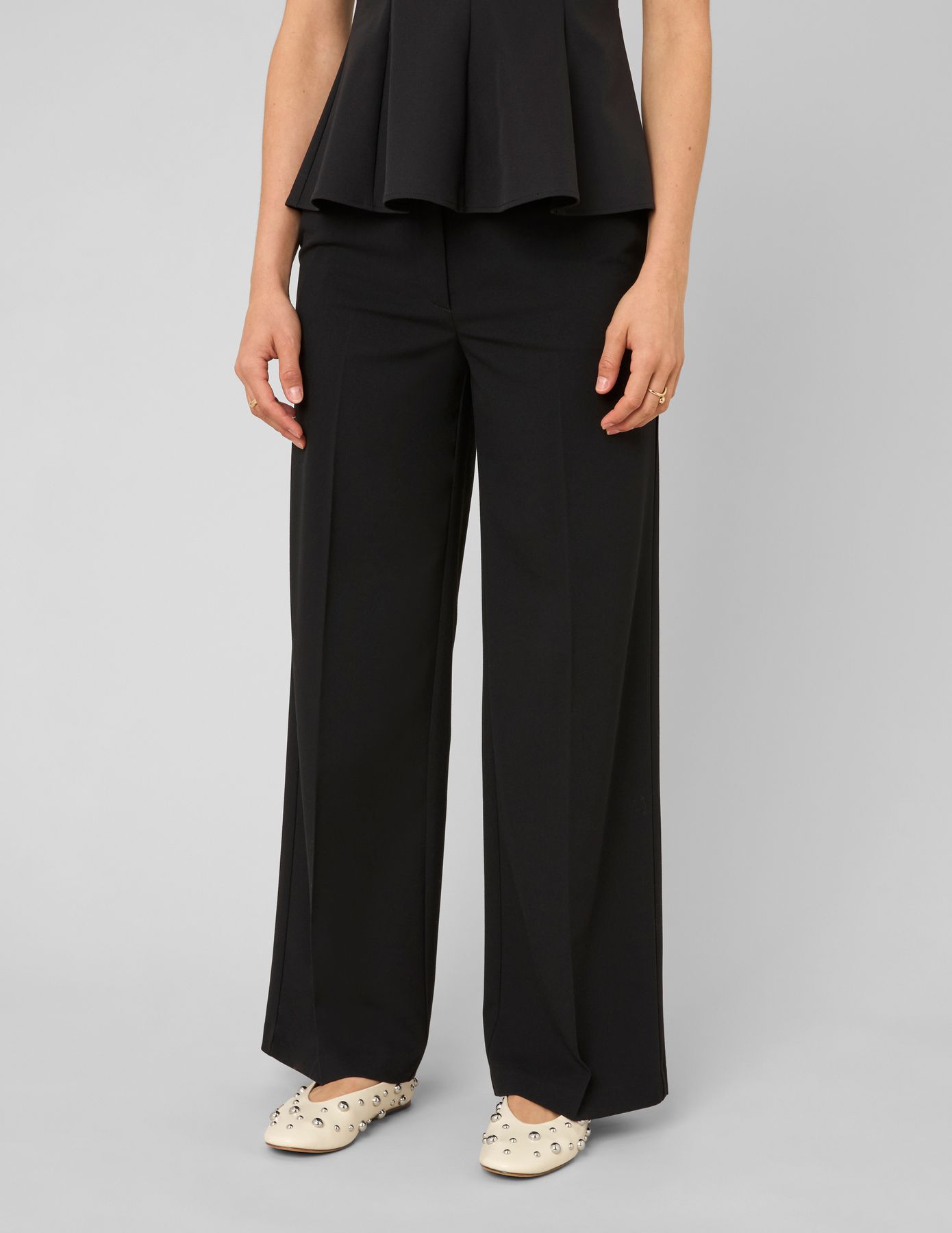 Pantalon droit &agrave; ceinture