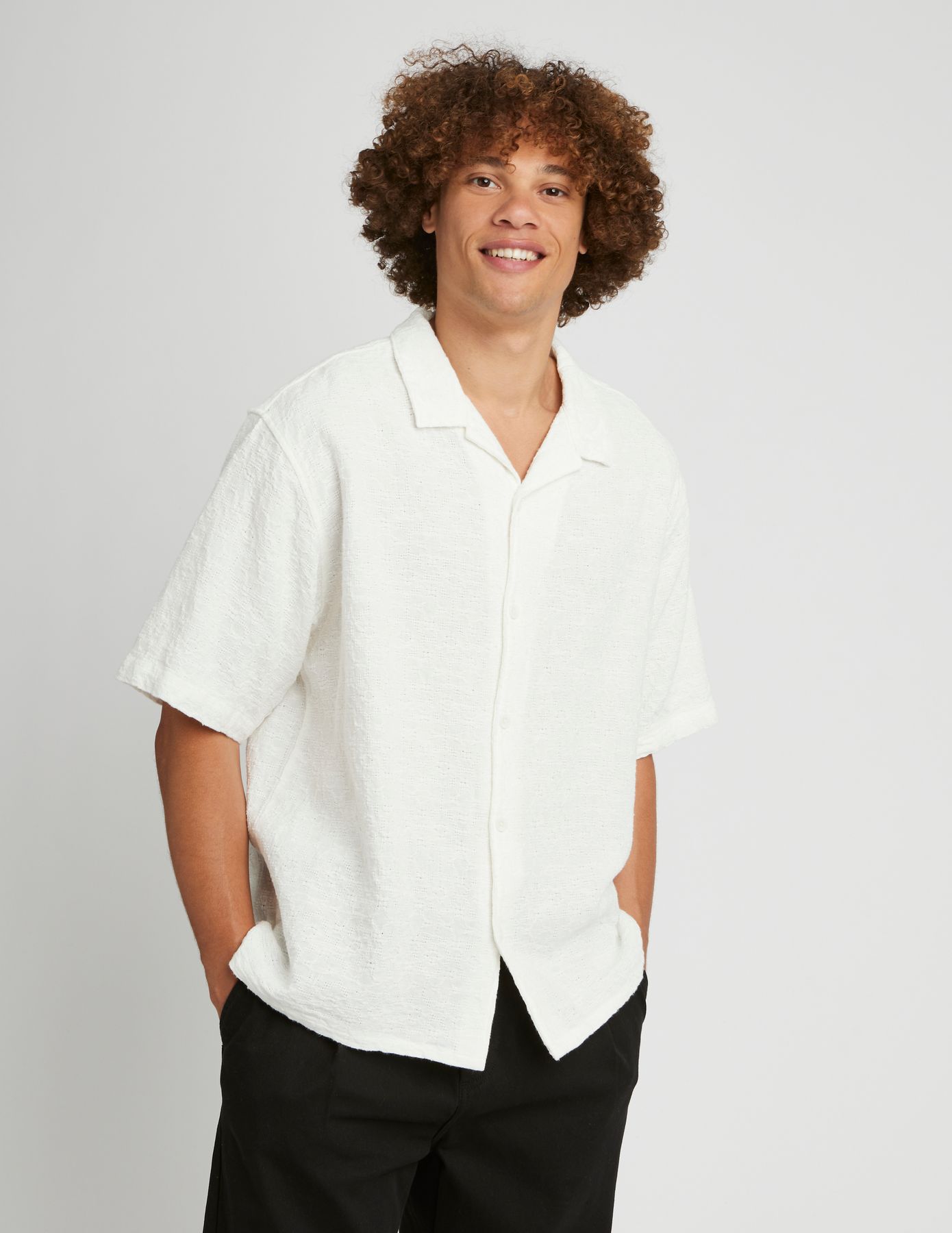 Chemise manches courtes jacquard
