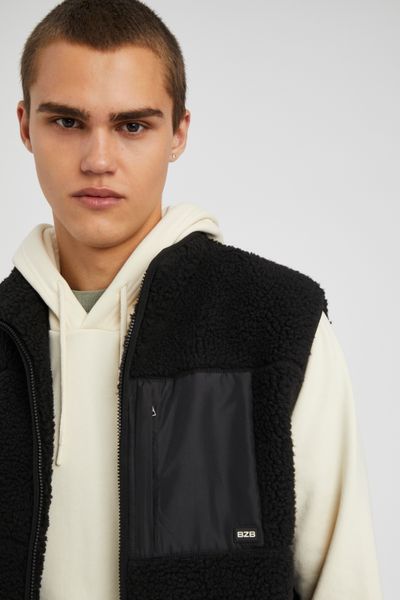 Veste zippée sans manches sherpa