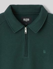 Sweat col polo zipp&eacute;