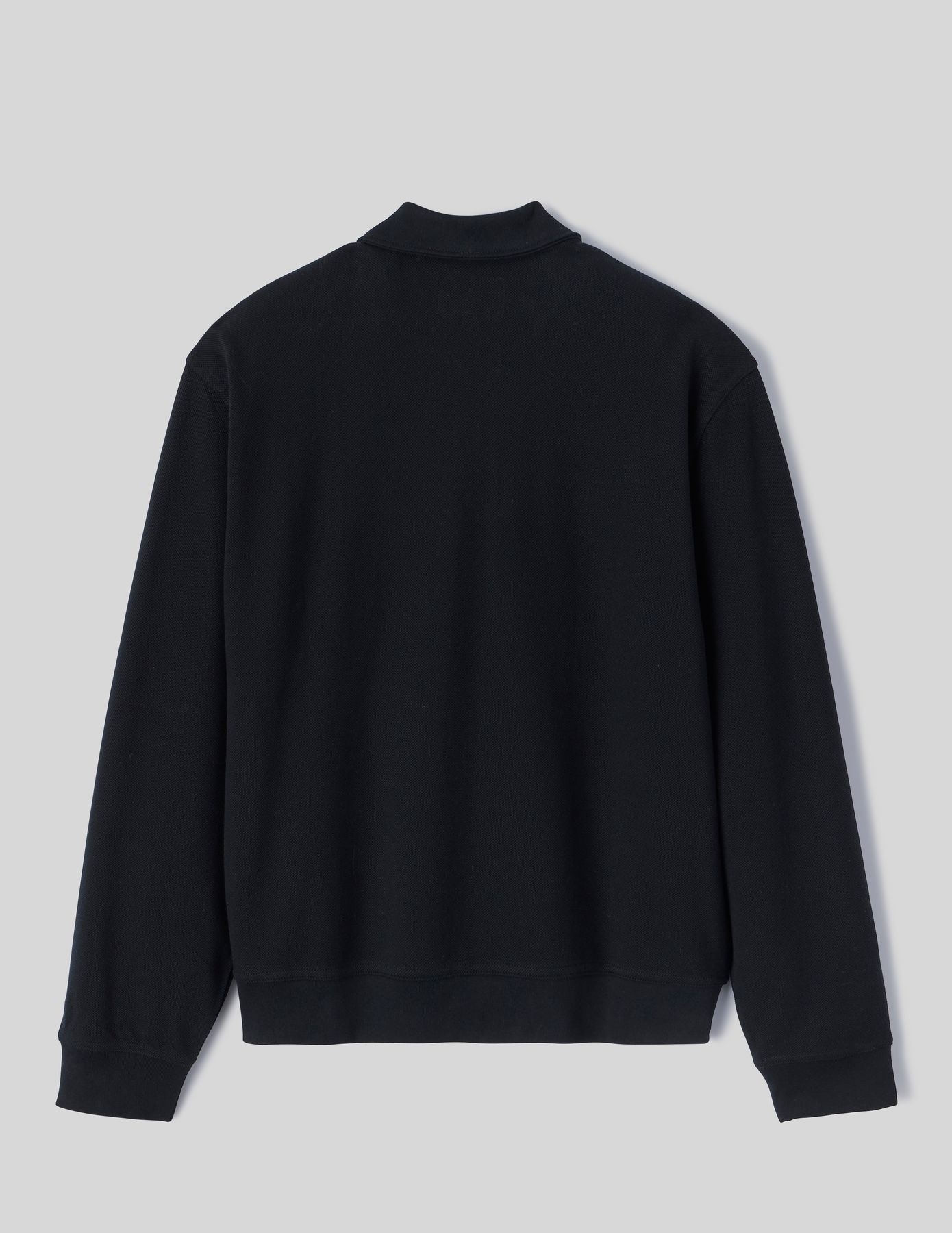 Sweat col polo gaufr&eacute;