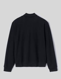 Sweat col polo gaufr&eacute;