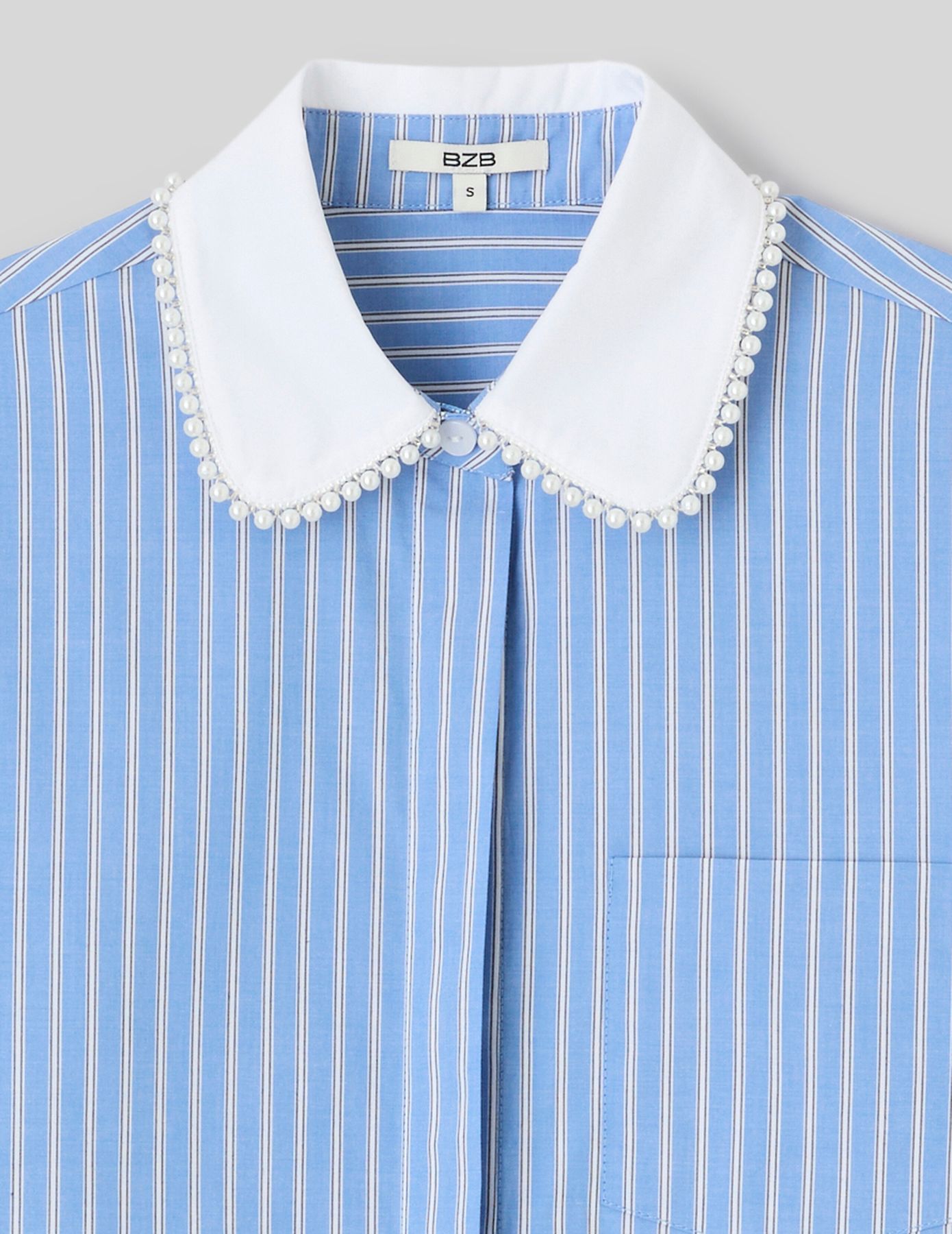 Chemise ray&eacute;e perles