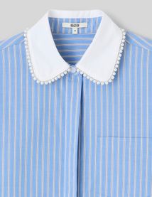 Chemise ray&eacute;e perles