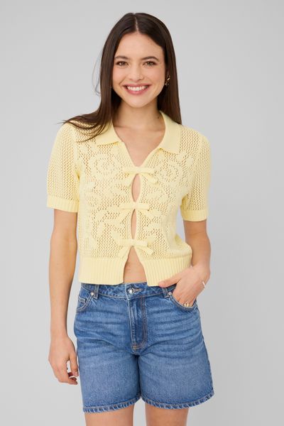 Gilet manches courtes en crochet