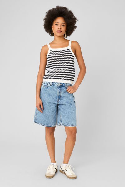 D&eacute;bardeur ray&eacute; en crochet