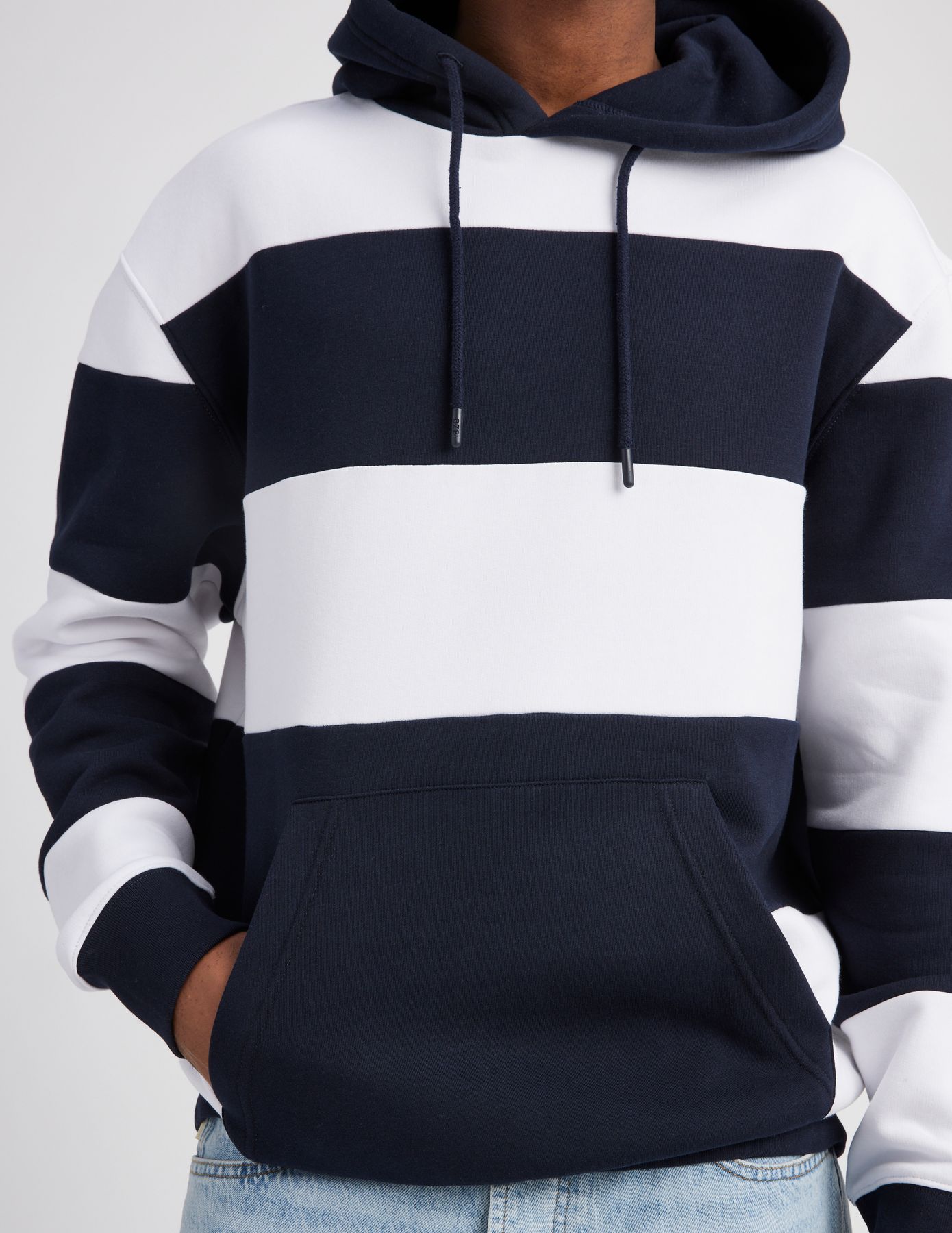 Sweat &agrave; capuche macro rayures