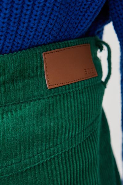 Pantalon velours straight long en coton iab