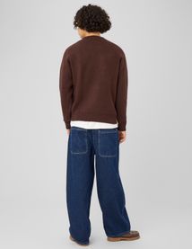 Pull col rond jacquard