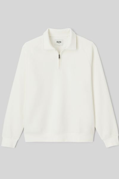 Sweat col polo zippé