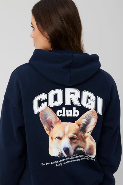 Sweat col capuche imprimé devant/dos