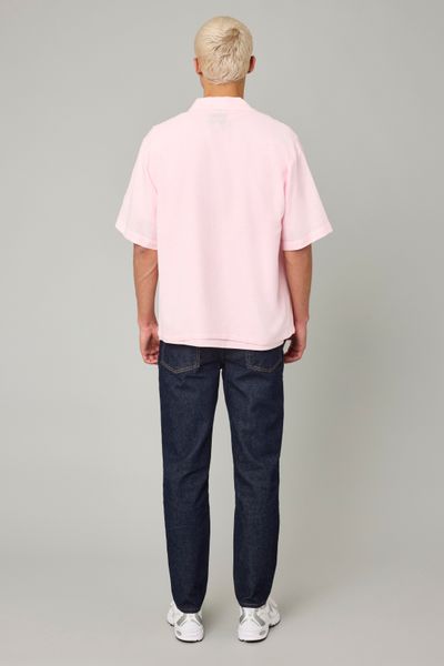 Chemise manches courtes rose