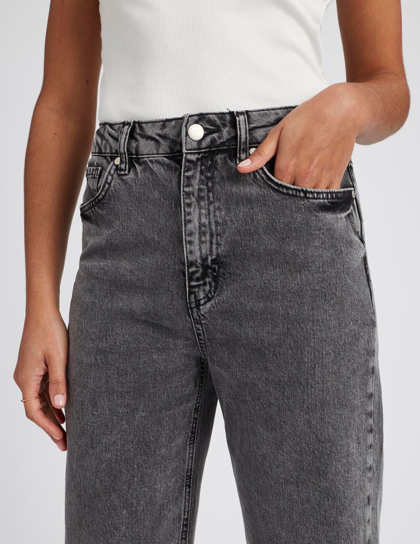 Jean straight taille haute