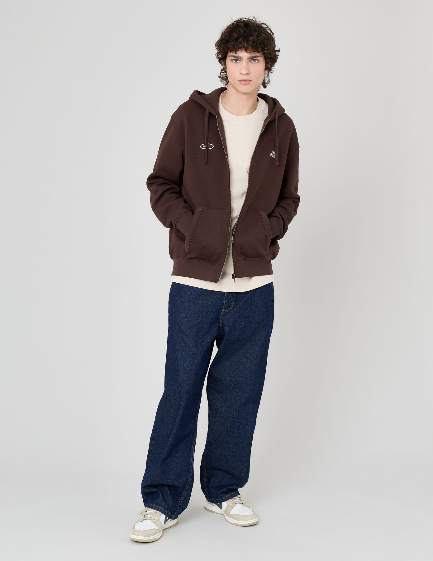 Sweat zipp&eacute; imprim&eacute; devant/dos