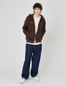 Sweat zipp&eacute; imprim&eacute; devant/dos