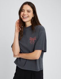 T-shirt imprim&eacute; noeud