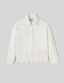 Veste twill broderie anglaise