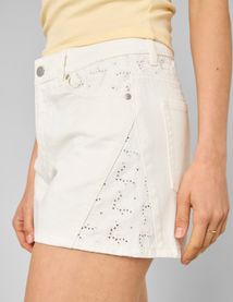 Short denim broderie anglaise