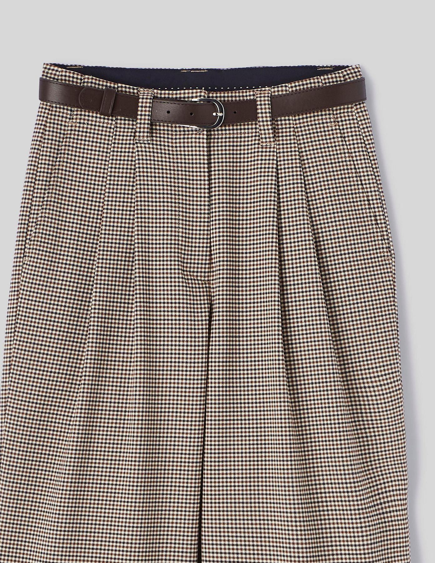 Pantalon tailleur à carreaux en polyester recyclé