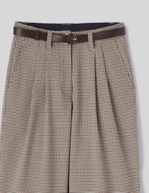 Pantalon tailleur à carreaux en polyester recyclé