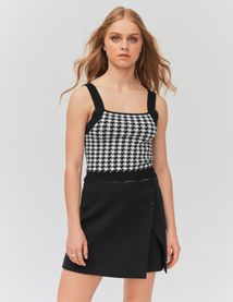 Débardeur tricot motif pied-de-poule