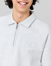 Sweat col polo zippé