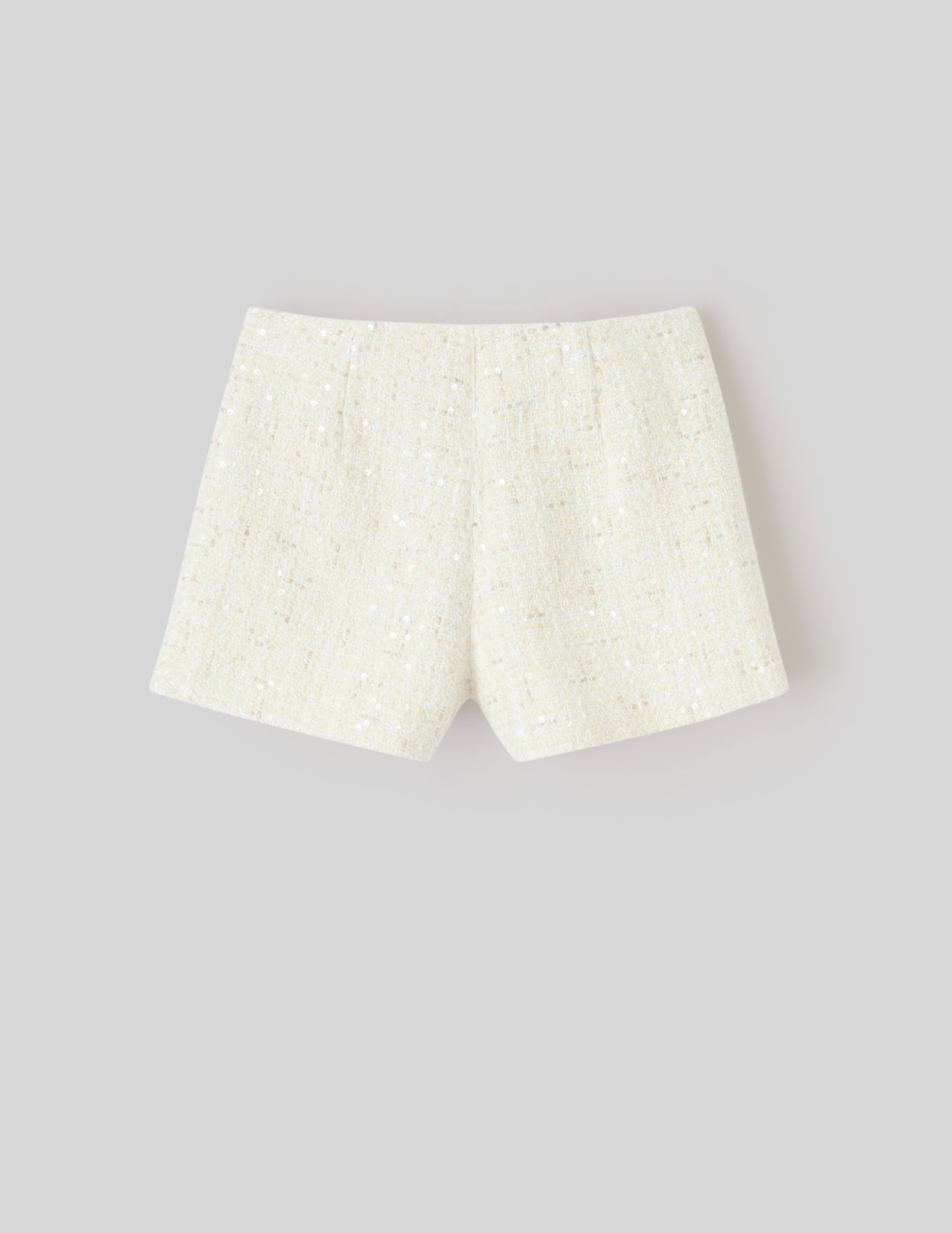 Short en tweed à sequins