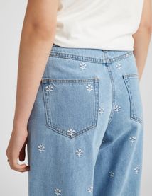 Jean wide leg brodé