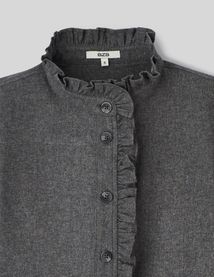 Chemise col montant en flanelle