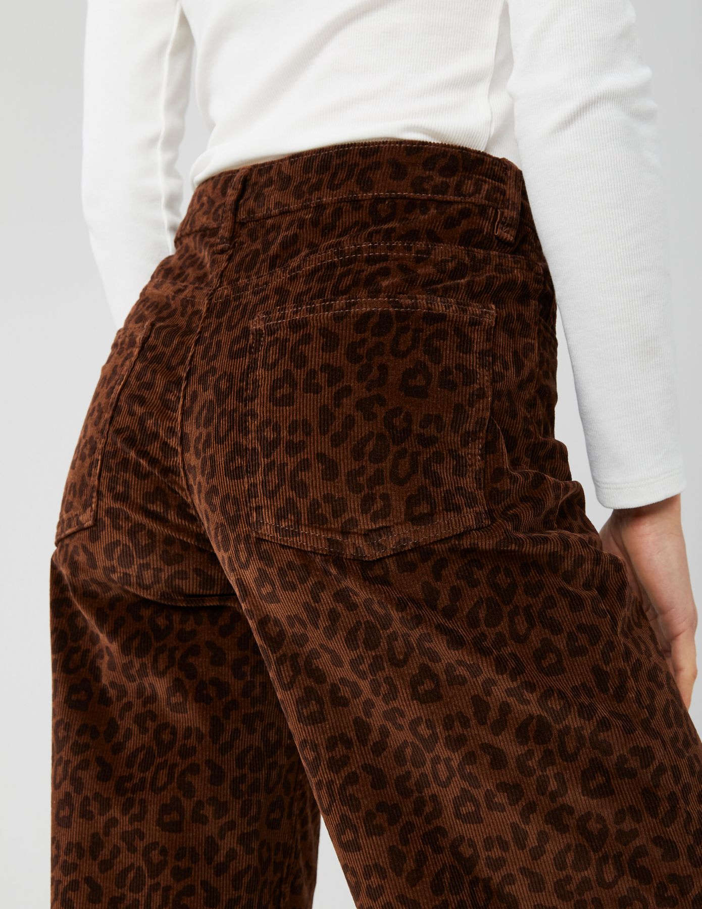 Pantalon velours léopard