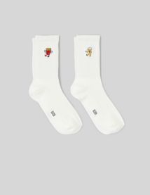Lot de 2 chaussettes brod&eacute;e
