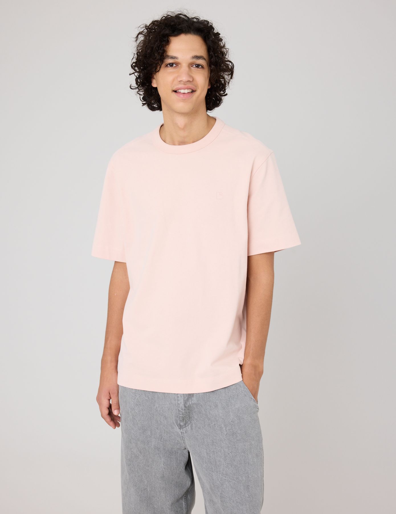 T-shirt lourd touché peau de pêche