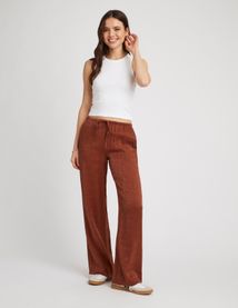 Pantalon satin plissé
