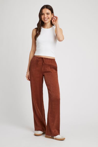 Pantalon satin plissé