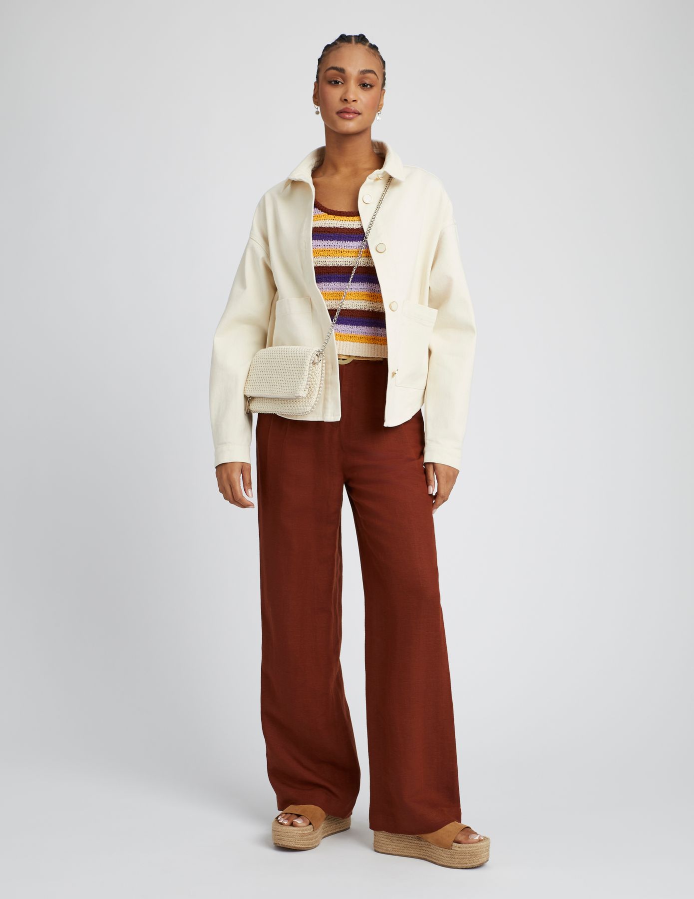 Veste en jean boutons dor&eacute;s