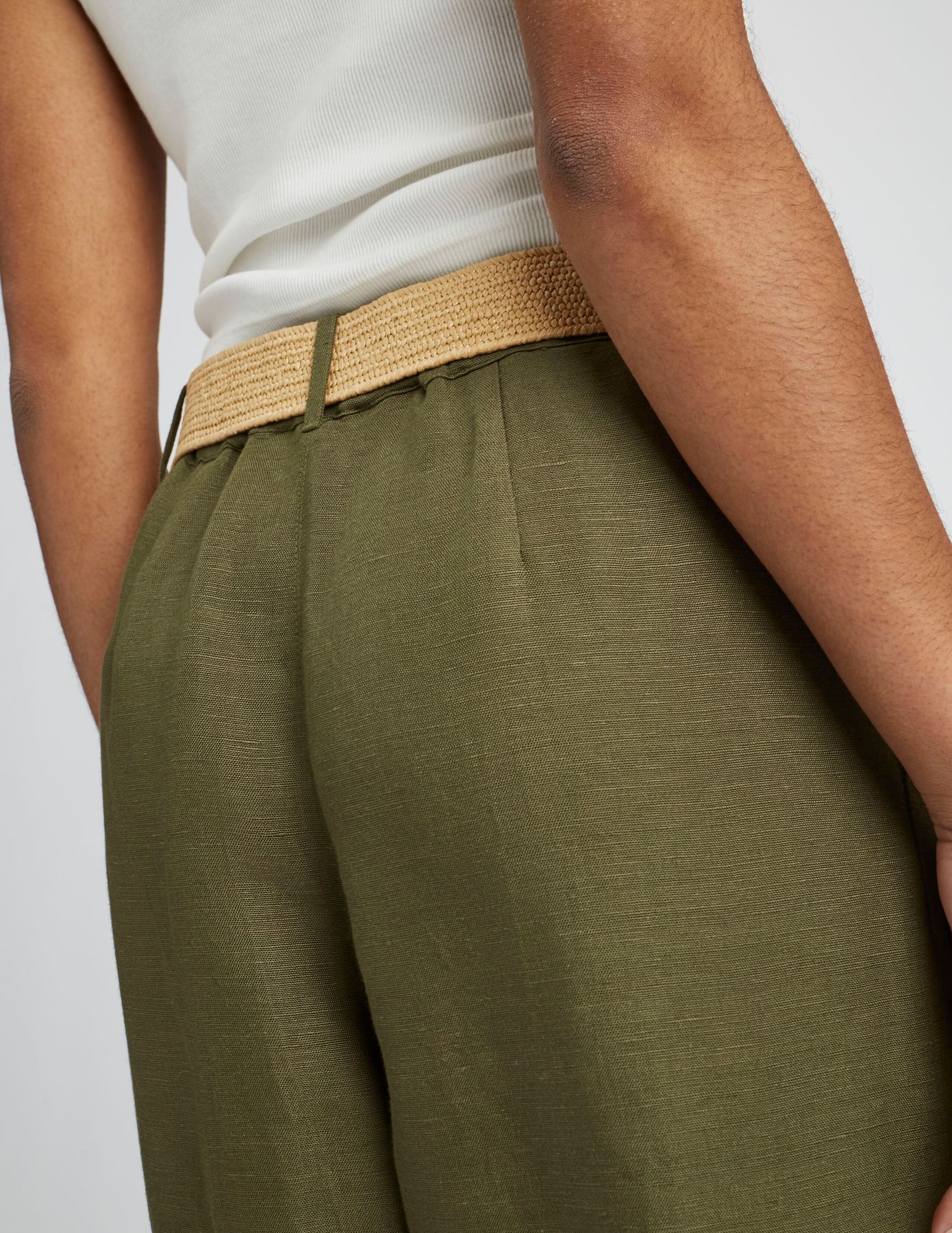Pantalon lin avec ceinture